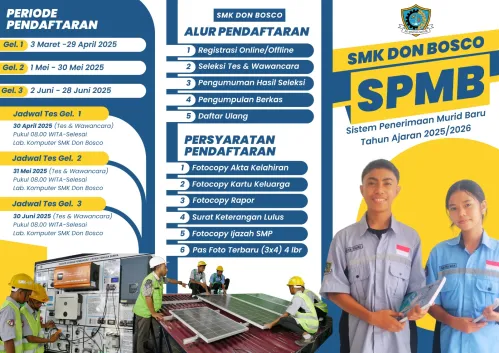 PENGUMUMAN KELULUSAN TAHAP 1 PENERIMAAN PESERTA DIDIK BARU SMK DON BOSCO TAHUN AJARAN 2025/2026